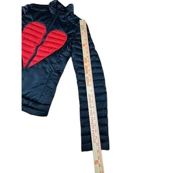 "LOVE MOSCHINO" Puffer Coat Zip Up Heart SZ S (2) Designer EAC Quilted Cropped - Picture 11 of 12